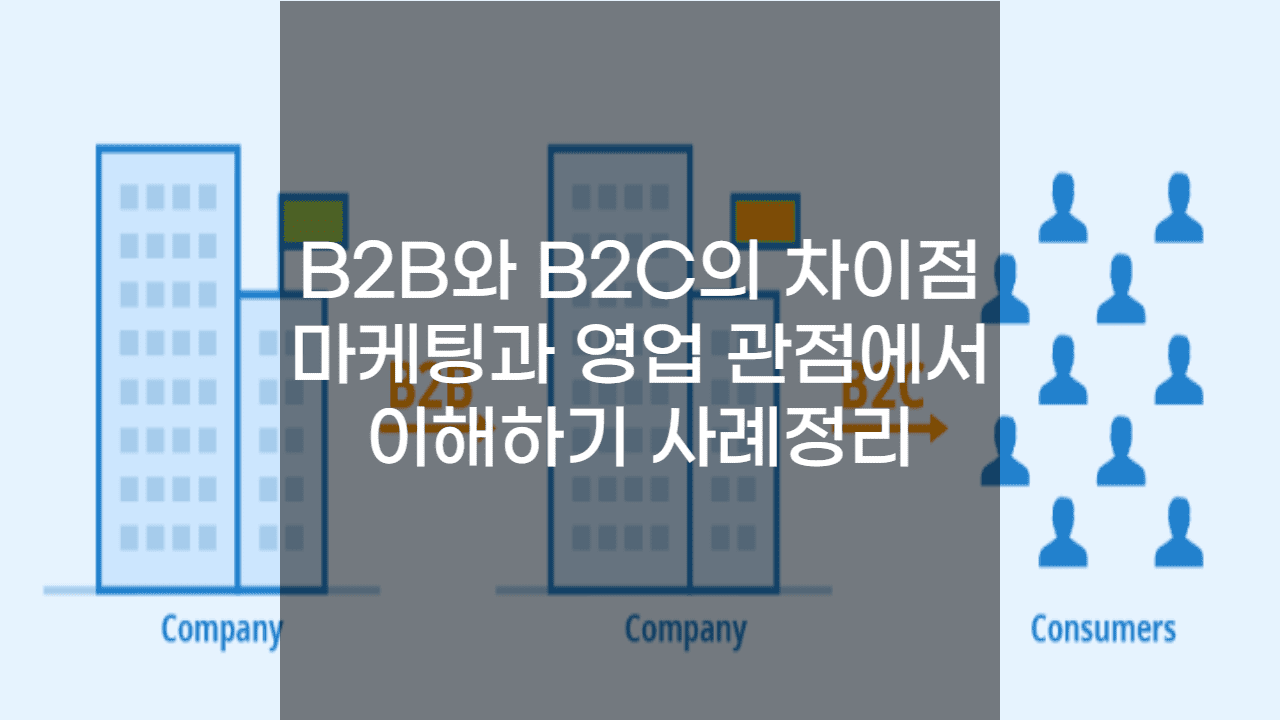 B2B와 B2C의 차이점, 마케팅과 영업 관점에서 이해하기